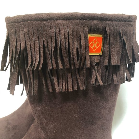 Dav Fringe Rain Boots Brown - Picture 6 of 9